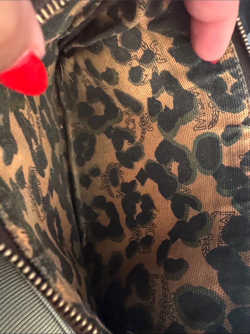 MCM Brown Leather Zip Pouch - Picture 2 of 3